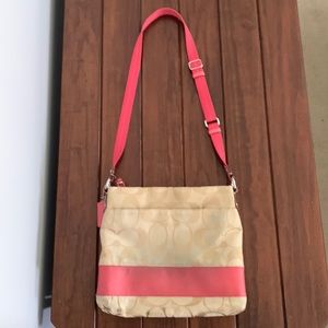 Coach pink and tan Purse